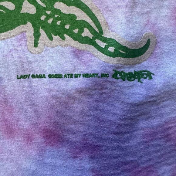 Lady Gaga Chromatica Ball 2022 Pink And White Tie Dye Tour Shirt Size XXL Boxy - Picture 3 of 6